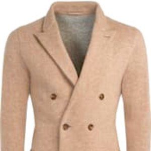 SuitSupply Light Brown Double Breasted Havana Jacket Wool